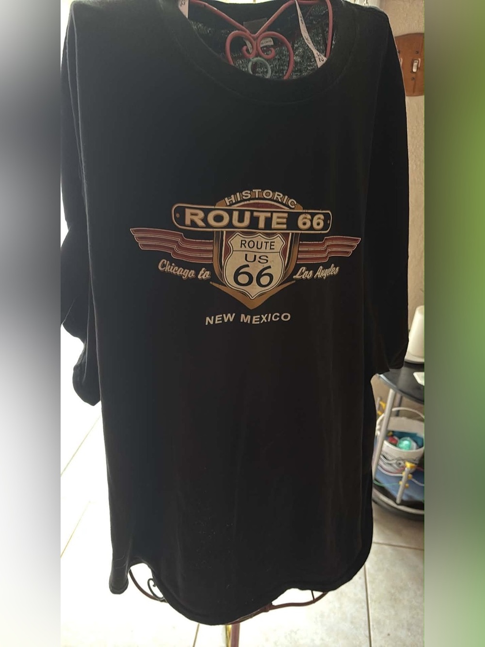 Historic Route 66 Graphic Tee - Black with Tan & Cream Logo